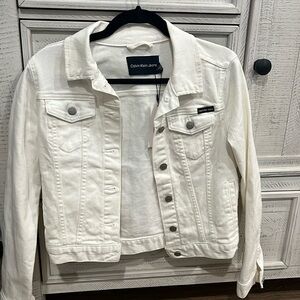 Brand new (with tags) Calvin Klein white jean jacket